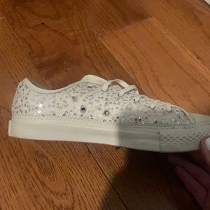 White sparkle converse